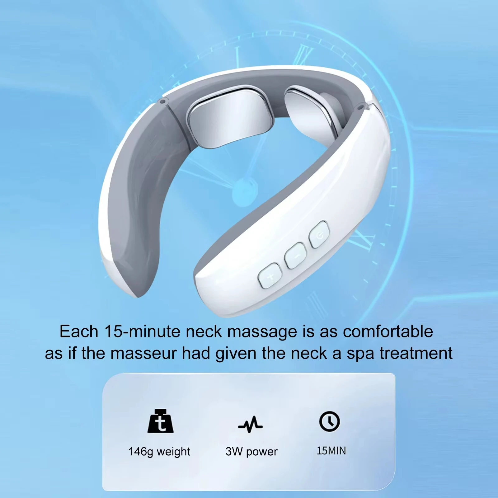 (image for) Electric Muscle Stimulation Neck Therapy Instrument 6 Modes Adjustable Intensity Ergonomic Design Portable Pain Relief Tool